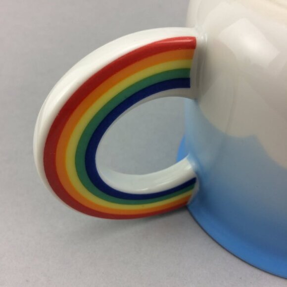 Vandor Mug Rainbow Handle 1980 Clouds Cloudy Sky 80s Collectible - Picture 9 of 10